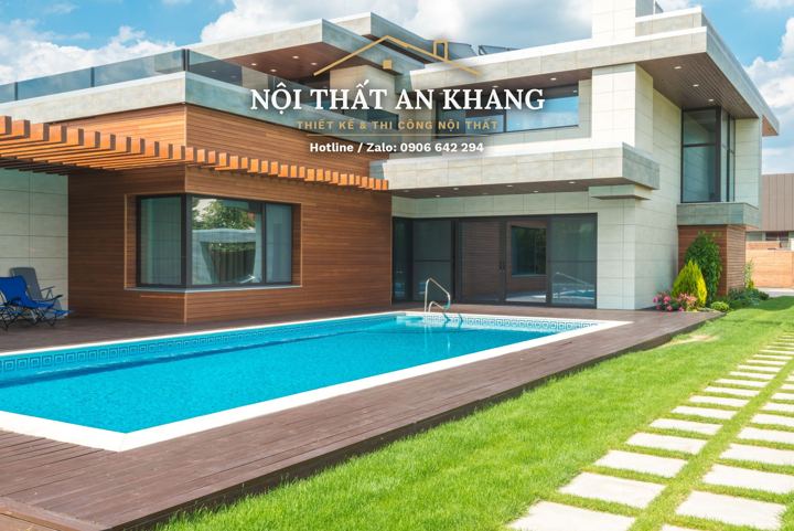 Biệt thự hiện đại có hồ bơi – tổng thể – mẫu thiết kế nội thất biệt thự