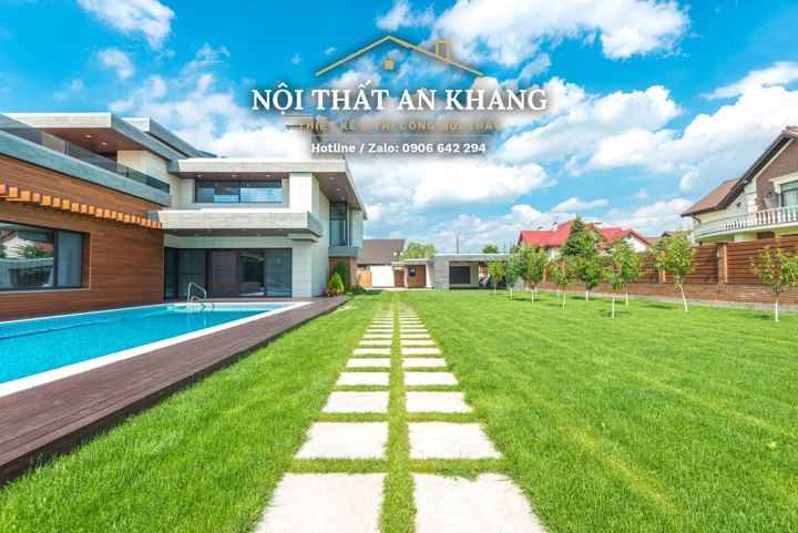 Biệt thự hiện đại có hồ bơi – tổng thể – góc 3