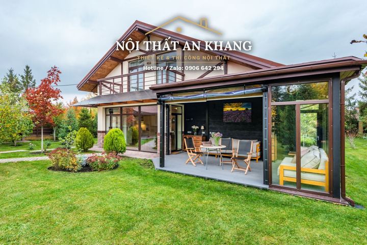 Biệt thự sân vườn có hồ bơi trong nhà (nguyên căn) – mẫu thiết kế nội thất biệt thự