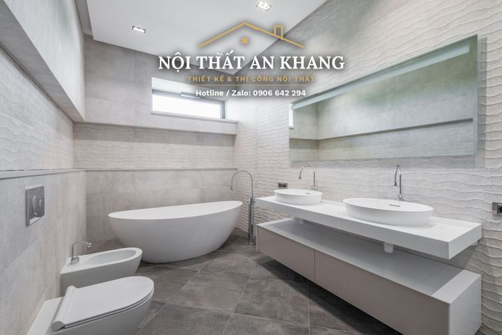 Phòng tắm biệt thự ven hồ – bồn tắm đứng – góc 2