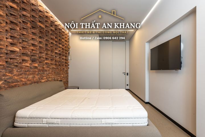Phòng ngủ tường gạch trang trí – góc 2