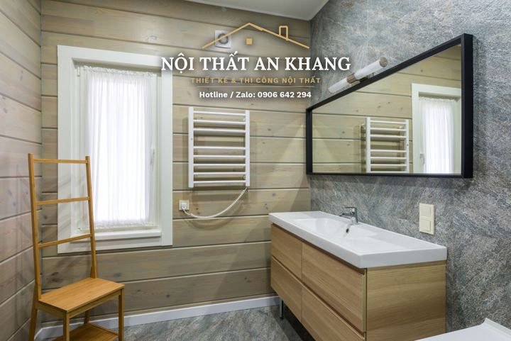Phòng tắm nhà phố – gương tròn – góc 4