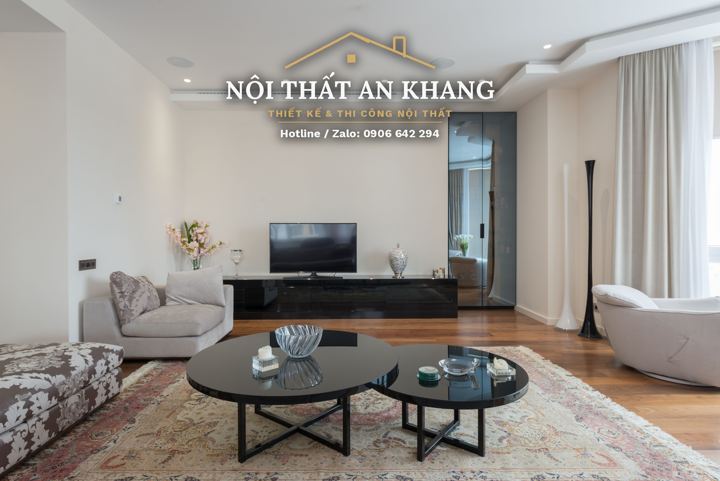 Phòng khách căn hộ hiện đại – mẫu thiết kế nội thất căn hộ