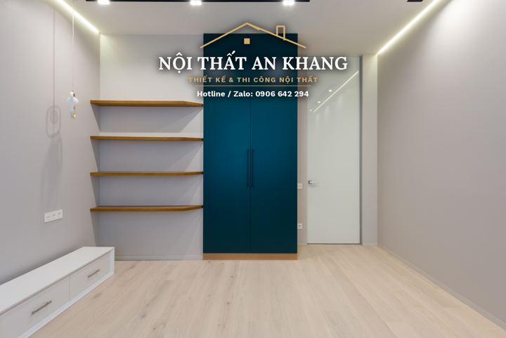 Phòng ngủ tủ áo xanh ngọc – góc 2